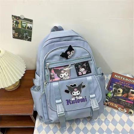 Kawaii Sanrio Mymelody Kuromi Cinnamoroll Pompom Purin Ny Rygsæk Tegneserie Stor Kapacitet Student Skoletaske Udendørs Rygsæk W