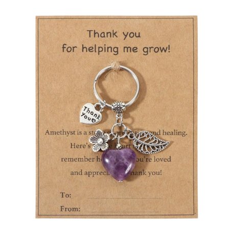 Läraruppskattningsgåvor, Nyckelring med Naturkristallsten – Tackgåva för att du hjälpt mig att växa