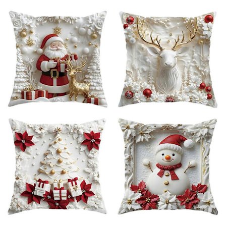 Julevinter Pyntepudebetræk Hæver Øjeblikkeligt Julehjemmets Indretning. Stue Sofa[D]