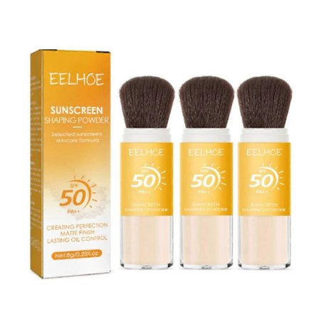 1-3 stk. Solkrem Setting Powder, SPF 50 Pa++, Mineral Solkrem Børstepudder, Oljekontroll Naturlig Matt Finish, Langvarig Lettvekt