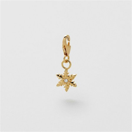 Snowflake Charm - 24K GULDPLÄTERAT STERLING SILVER - Safira