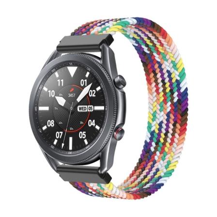 Samsung Galaxy Watch 3 (45 mm) klockarmband i elastisk nylon - Regnbåge Storlek: Xl multifärg