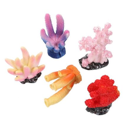 Koraller til akvarium, harpiks koraller, dekoration, 10 stk.