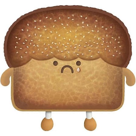 Bröd Plysch Kudde Toast Plysch Leksak Skiva Fylld Bröd Dock Toddler Kramande Kudde Hem Sovrum Dekoration Soffa Kudde (Gråtande Sesam-6.7'')