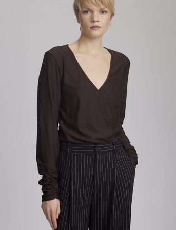 Gestuz Rifagz Wrap Top - Brown - M