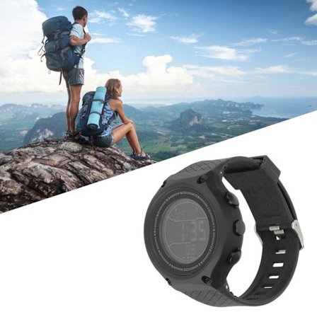 Sportsklokke Vanntett LCD Bakgrunnsbelyst Display Digital Intelligent Klokker for Menn Løping Sykling Daglig Svart Skive Svart Rem