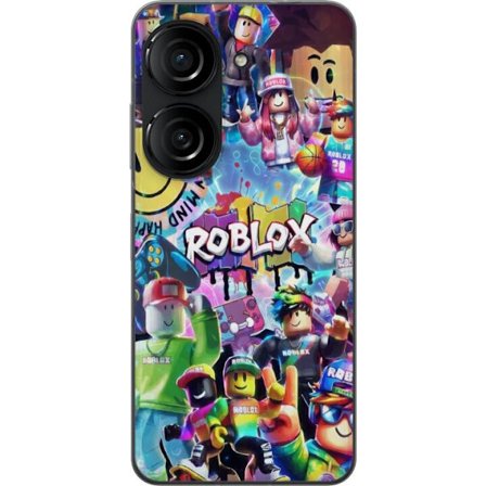 Kompatibelt Mobildeksel til Asus Asus Zenfone 10 Stor fargerik Roblox-verden med mange karakterer, energifull spillillustrasjon perfekt for barnerom o