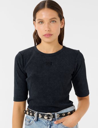 Gestuz Gzdrew Washed Logo Top - Black - XL