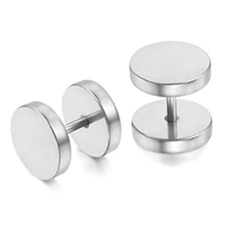 2-pack Fake Plug Fake Forlængelse Øreringe Piercing Smykker Sølv - 12mm