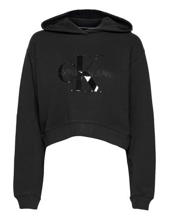 Tonal Monogram Hoodie Hoodie Svart Calvin Klein Jeans