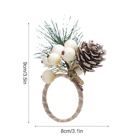 [Pakke med 4] Jule Serviettringer Holder - Lønneblad Gresskar - Festlig Borddekor