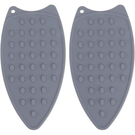 Silikoninen silitysraudan alusta, 2 kpl, lämmönkestävä silitysraudan alusta, yhteensopiva höyrysilitysraudan kanssa, silityslauta (harmaa)