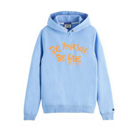 Scotch & Soda Hoodie , Blauw , Heren , Maat: M