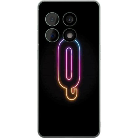 Kompatibel Mobilcover til OnePlus OnePlus 10 Pro Minimalistisk neonbogstav Q i lyse farver mod mørk baggrund