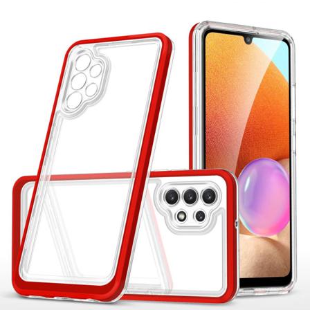Galaxy A32 5G Skal Clear 3in1 - Rød