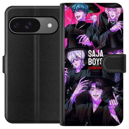 Kompatibelt Lommeboketui til Google Pixel 9 Kpop Demonjegere Saja-gutter Mørk Idol Aura Lilla Demoneenergi