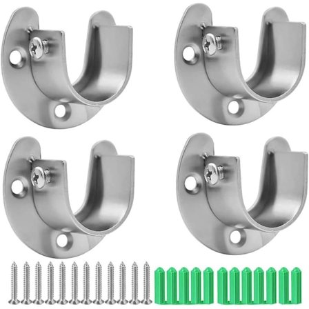 Klesstangsbeslag Garderobe Rustfritt Stål U-Formet Hengerstang Beslag