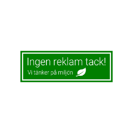 Ingen reklam tack , Vi tänker på miljön, Klistermärke