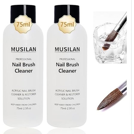 Nail Brush Cleaner & Restorer 2 * 75ml, Rengör snabbt akrylnagelborstar,