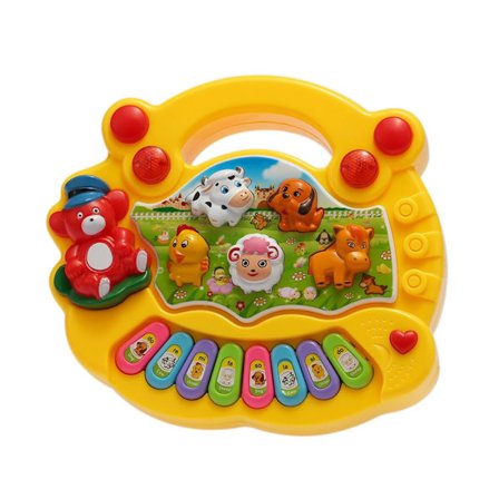 Baby Barn Musikk Pedagogisk Dyregård Piano Elektronisk Keyboard Musikkutvikling Leker for Barn, Baby Piano Leke, Baby Piano Keyboard for