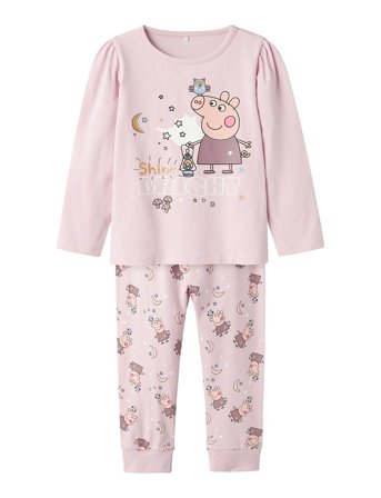 name it Nmfdyris Peppa Ls Nightset Noos Cplg - Purple - 122-128