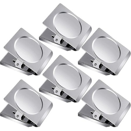 Oversize Magnetisk Klip Robust Rustfrit Stål Metal Klip Sølv 6stk