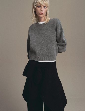 Mango Medium-Knit Sweater - Grey - M