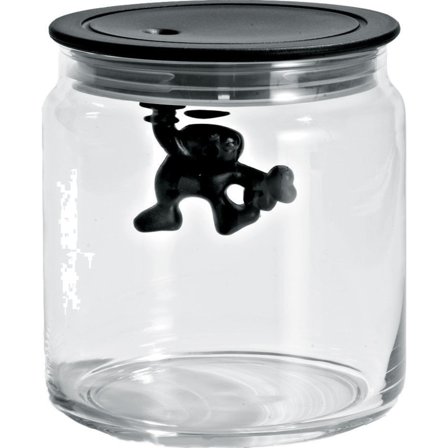 Alessi Gianni Glasskrukke med Lokk Svart 70 cl