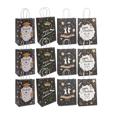 12 stk. Håndholdte Gaveposer Eksamen Gaveindpakningsposer Genanvendelige Gaveposer Papir Indpaknings Gaveposer