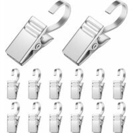 25-pakning gardinklemmer i metall med dusjforheng