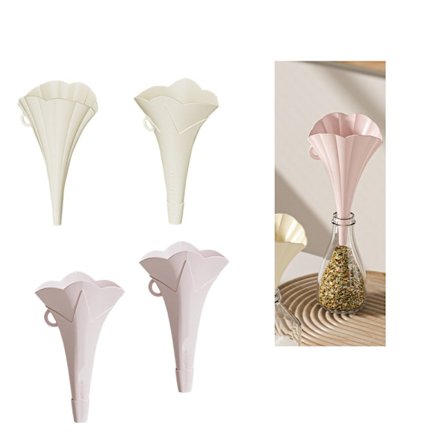 Köks Tratt Set med 4, Vikbar Silikon Blomma Form Trattar, Kökstillbehör Prylar för Burkar Flaskor Vätskeöverföring