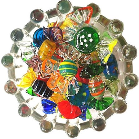 24 stk Fargerike Gave Barn Murano Stil Glass Godteri Søtsaker Ornament Figurer