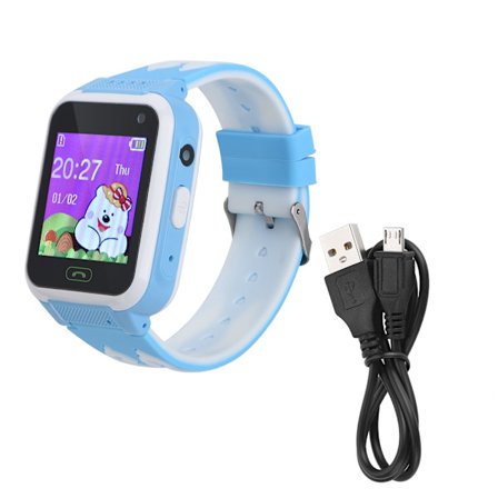 Vattentät digital telefon Bluetooth Smartwatch LBS Tracker Watch för barn (Blå)