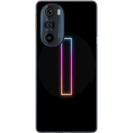 Kompatibelt Mobildeksel til Motorola Motorola Edge 30 Pro Minimalistisk neonbokstav I i regnbuefarger mot mørk bakgrunn