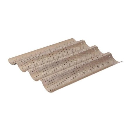 Baguette Brødform Non-Stick Bølgeformet Baguetteform Perforert Baguette Bakebrett for Surdeig Italiensk Brød