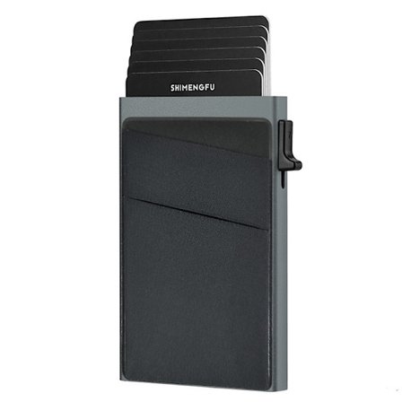 Uusi ohut lompakko miehille - Ponnahdus korttipidike RFID-esto Minimalistinen Business Luottokorttilompakko Rahataskulla Metallikorttikotelo