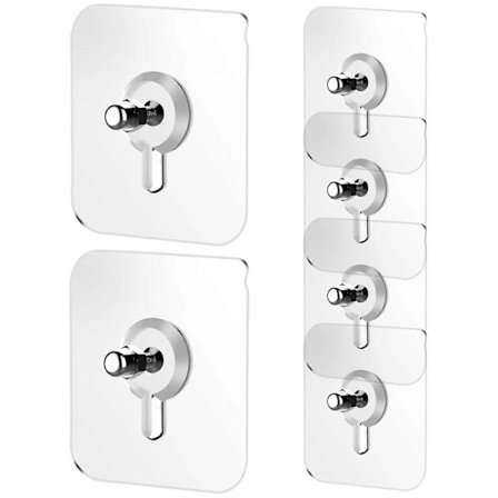 Liimattavat kuvakiinnikkeet 6 kpl Läpinäkyvät seinäkoukut Ei porausta Vahinkovapaa Vedenpitävä Kestää 5 kg