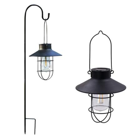 2 Pack Hängande Solar Lights Med Shepherd Hook Metal Vattentät