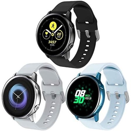 Silikonarmband Kompatibel med Samsung Galaxy Watch 3 41mm Rem/Active Rem 40mm/Active Rem 2/Galaxy Watch 42mm Rem, Kvinnor Män Mjuk Silikon Spo