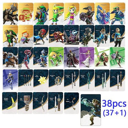 38 kpl Zelda Amiibo: Tears Of The Kingdo Zelda Ghost God Sword -varusteiden crossover-kortti Switch Nfc -pelisiru