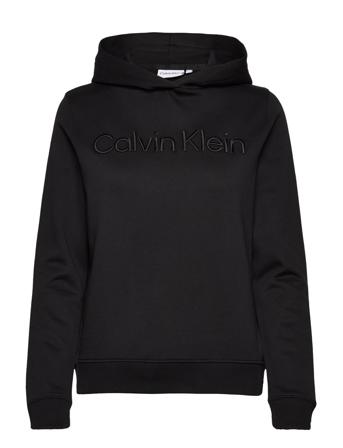 Embroidered Logo Hoodie Hettegenser Genser Svart Calvin Klein