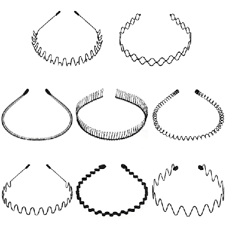 8 kpl Metallip hineit Unisex Hiusharjat Musta Aaltomainen Jousi P hine Ei-liukuva Metalli Hiusharja Naisille Miehille Urheilun Hiustarvikkeet - -