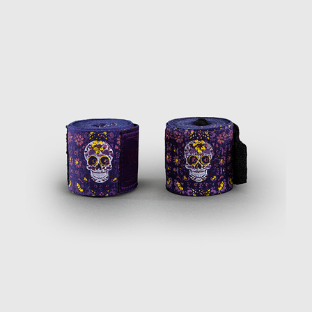 Beskyttelsesudstyr Venum Santa Muerte Håndbind 4m Mørklilla - Bodyman.dk