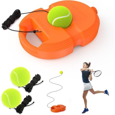 Tennis-harjoituspallo 3 köysipallolla, yksinharjoitteluväline tennikseen, itsenäiseen harjoitteluun, kannettava
