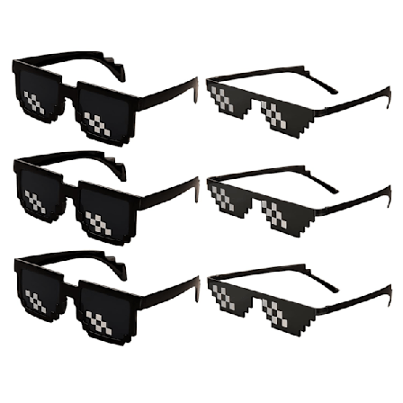 Coola Thug Life-briller Pixel-solbriller Nyhet Solbriller Morsomme Thug Life-festbriller for Halloween Bursdag Karnevalsfest