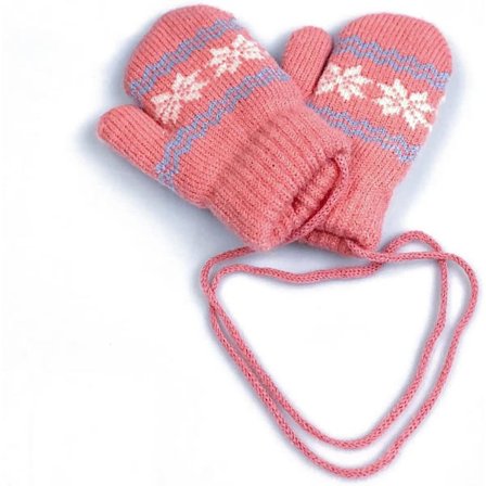 Barn Vinterhandskar Varma Unisex Vantar Stickade Snöflinga med N