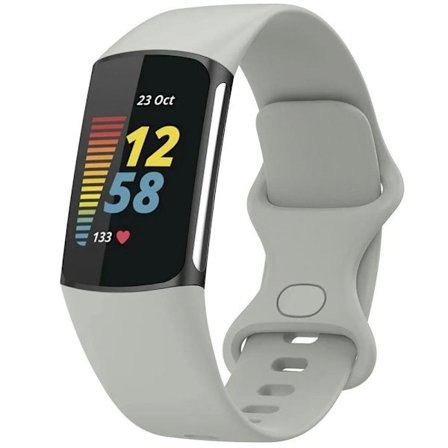 Band kompatibel med Fitbit Charge 5 / Charge 6 band kvinnor män, mjuk silikon justerbar vattentät sport ersättning armband rem