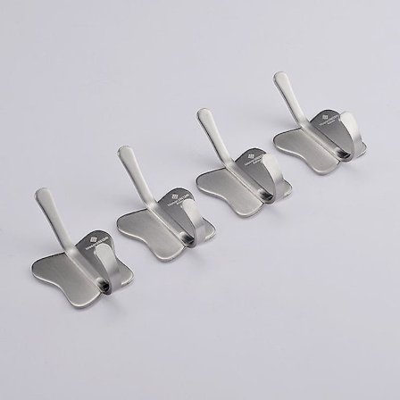 4 st. Självhäftande Handdukskrokar, Max. 3 kg, Utan Borrning, Rostfritt Stål, För Kök Och Badrum