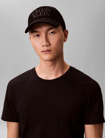 Calvin Klein Corduroy Graphic 5 Panel Cap - Black - ONE SIZE