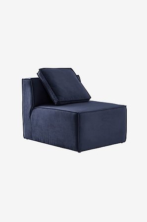 Jotex - Sofamodul - Liten Med Rygg + 1 Pute Blå - BALTIMORE - Kjøp Sofaer hos Jotex